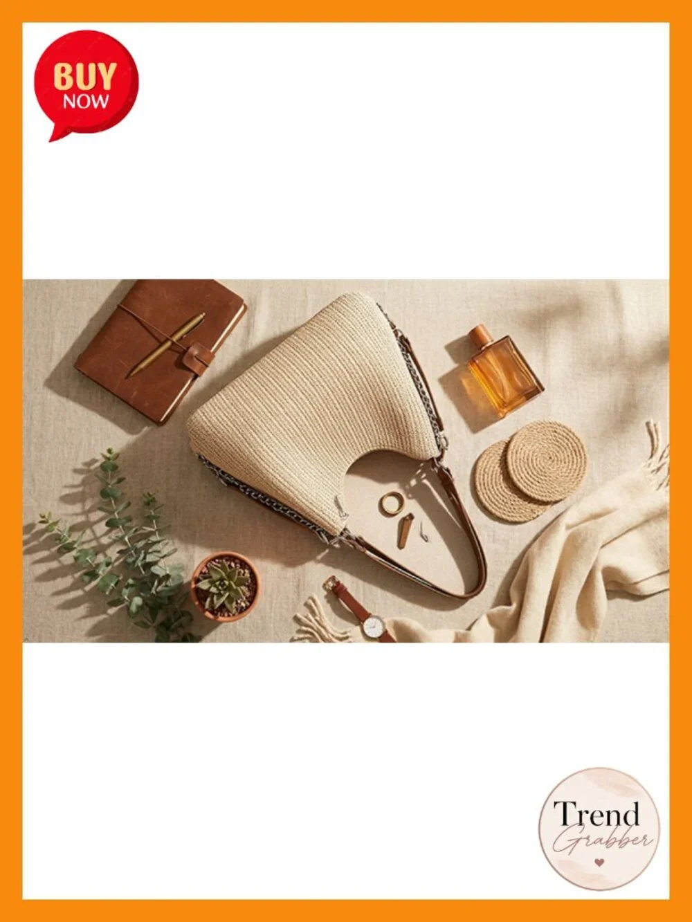 Woven Hobo Bag for Women, Straw-Like Shoulder Bag with Adjustable Strap